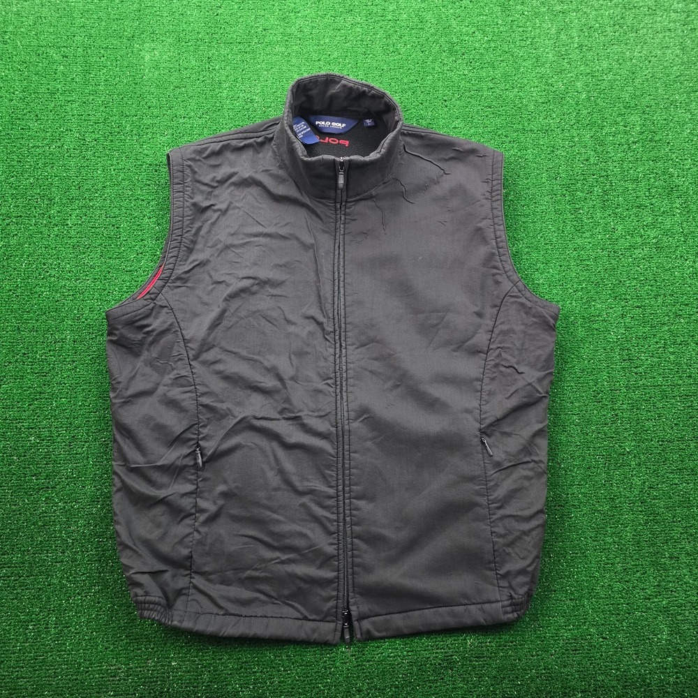 Polo Golf Ralph Lauren Fleece-Lined Full-Zip Vest Mens Large Black‎ Outdoors